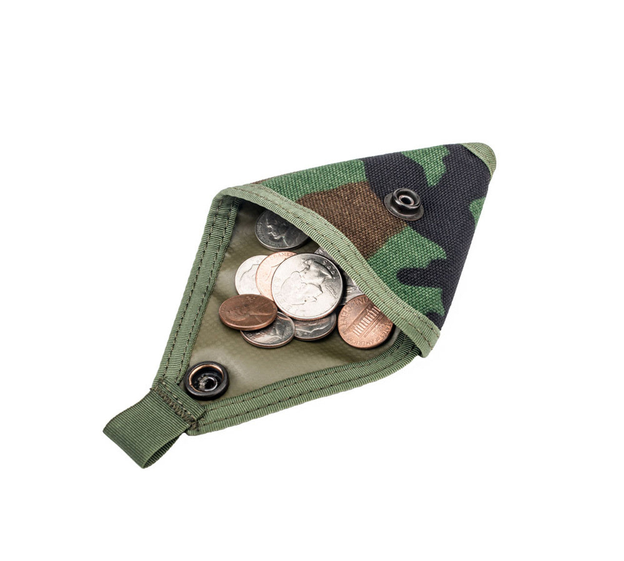 Coin Case - Woodland Camo : Open