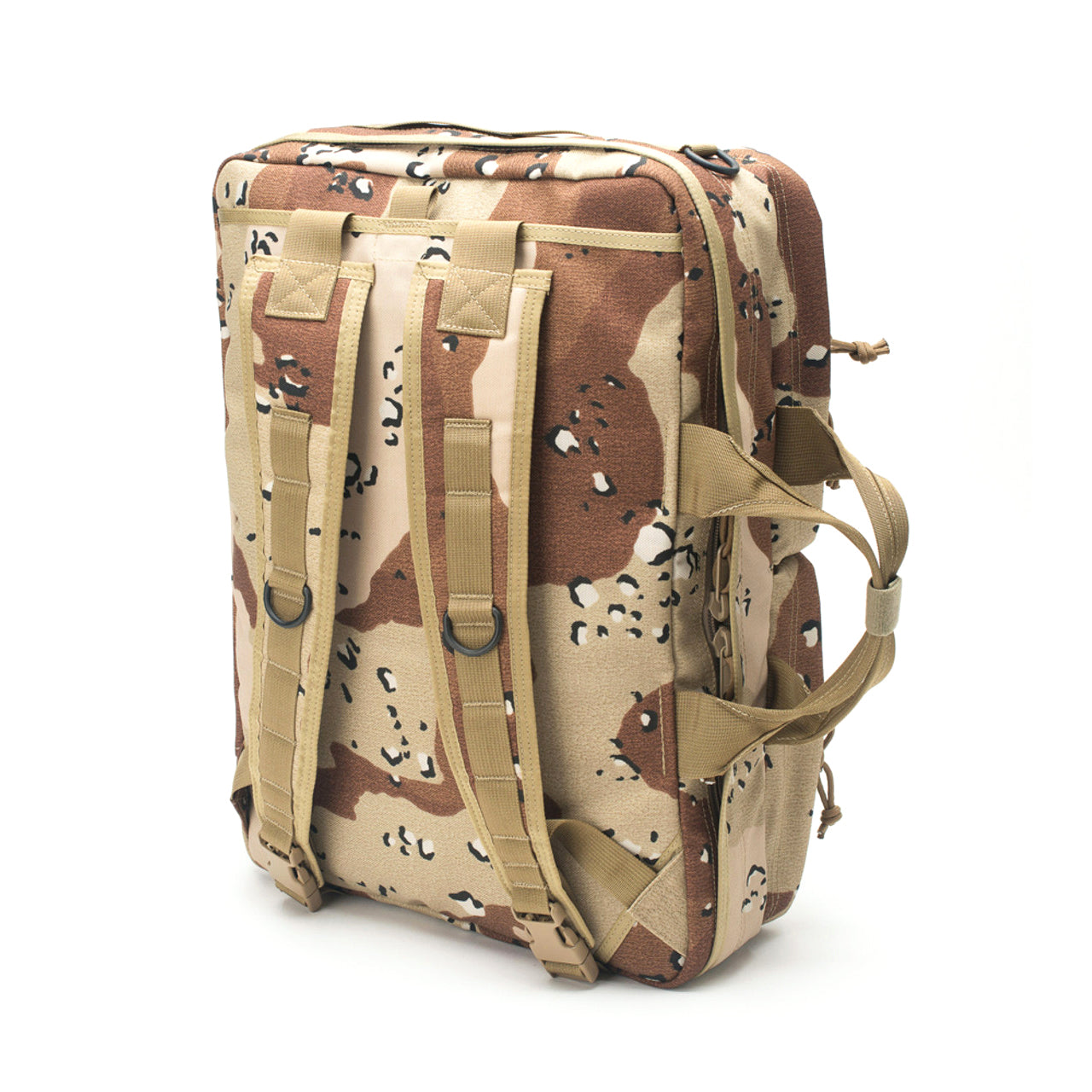 3 Way Brief Bag - Chocochip Desert Camo : Back with Straps