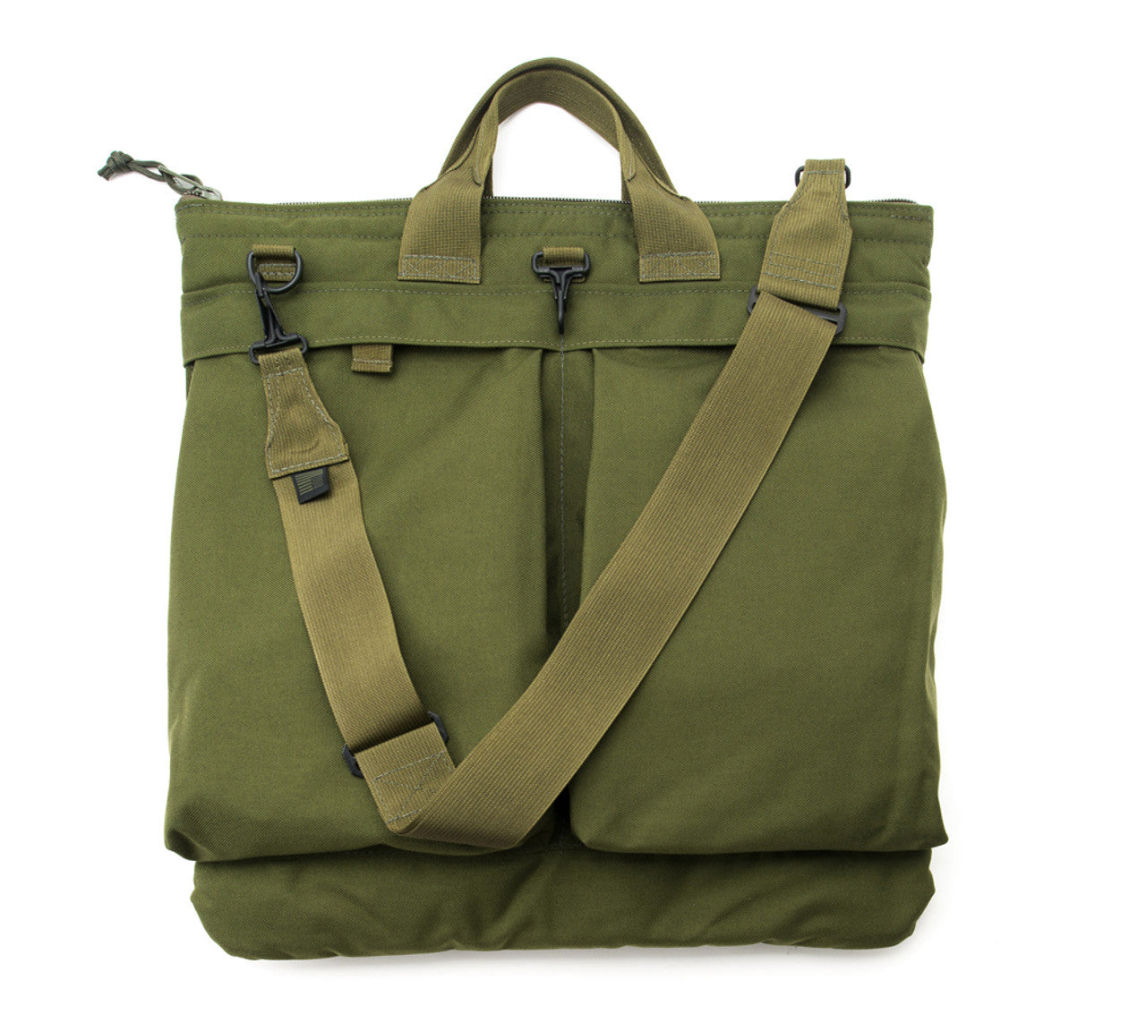 Flyers Helmet Bag With Alice Strap - Olive Drab : Front with Strap