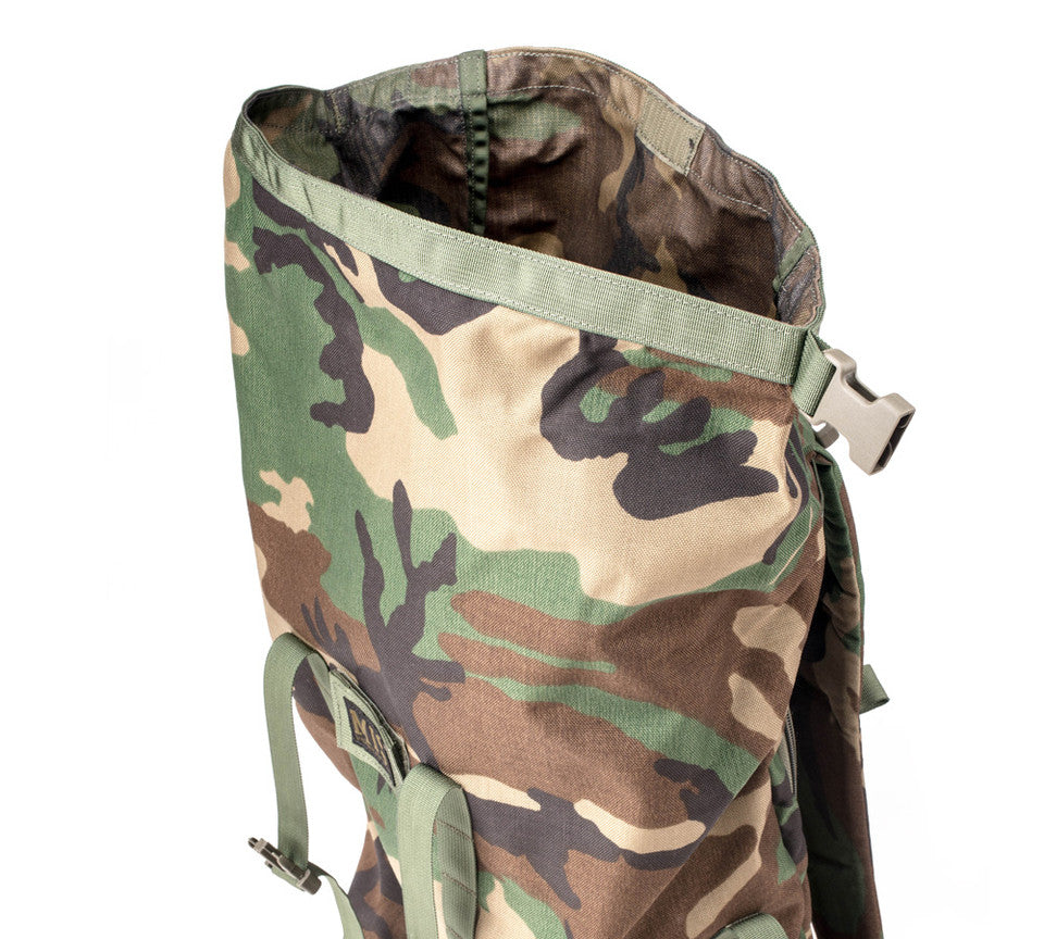 Roll Up Backpack - Woodland Camo : Top
